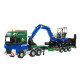 凯迪威 工程汽车模型 1:50合金平板拖车带挖掘机运输车半挂车牵引汽车儿童玩具 男孩 625038