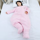 初贝（CHUBEI）大童睡袋婴儿宝宝小学生儿童成人春秋冬薄加厚连体睡衣分腿防踢被 加厚有脚套粉红色 5XL建议身高140-175（165码）