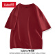班尼路（Baleno）男士短袖T恤纯棉红色本命年男装衣服美式潮流打底衫男运动上衣
