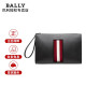 巴利（BALLY）新年礼物送男友手拿包新款MAKID皮革红白经典条纹手提包 6302464 黑色