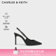 CHARLES&KEITH时尚链条尖头高跟鞋凉鞋女士鞋生日礼物CK1-60280377 Black黑色 37