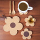 木上 花朵隔热垫软木花型水杯垫厨房餐桌垫家用创意防烫耐热垫 花型杯垫