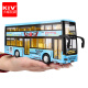 卡威（KIV）1:32合金玩具公交车男孩大号汽车儿童玩具车开门大巴公共汽车模型 卡通双层蓝色