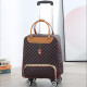 嘉禾生活 拉杆包行李包手提包大容量旅游行李包男女旅行袋可爱登机箱包 棕色格子PU皮 20英寸 可登记