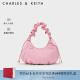 CHARLES&KEITH23夏季新品CK2-20271138抽绳褶皱手提单肩包女 粉红色Pink S