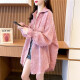 七小铺（QIXIAOPU）薄款潮牌设计感休闲衬衫女夏季2024新款洋气减龄宽松韩版个性上衣 粉色 均码