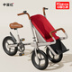 飞鸽亲子自行车母婴带娃小孩宝宝双人单车成人代步轻便出行遛娃三轮车 中国红 舒适大座椅 一体轮