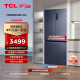 TCL超薄零嵌系列456L十字四开门冰箱580mm超薄嵌入式大容量家用冰箱一级变频底部散热R456T9-UQ烟墨蓝