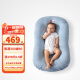 Hoag（霍格）新生儿床婴儿床上用品睡觉可移动便携式婴儿床 【小号50*79cm】洛可蓝