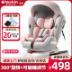Heekin德国 儿童安全座椅汽车用0-4-12岁婴儿宝宝360度旋转ISOFIX硬接口 尊享粉(遮阳棚+上拉带+侧保护)