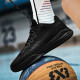 艾弗森男篮球鞋男春夏季透气耐磨减震实战运动鞋低帮白色 黑色 42