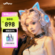 妖舞（YOWU）猫耳耳机4GS 头戴式真无线蓝牙RGB游戏电竞电脑耳麦降噪三模连接送女生男生礼物