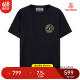 VERSACE JEANS 范思哲 男士V-EMBLEM系列圆领短袖T恤 黑色金标 73GAHT27 CJ00T G89 L（偏大一码）