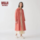 无印良品（MUJI） IDEE 女式 平纹 长款外套 风衣大衣女春秋 早春新品 GAD01C4S 红色 L （165/88A）