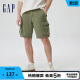 Gap男装工装短裤户外山系夏季602726时尚休闲露营五分裤 橄榄绿 32