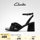 Clarks其乐女鞋纯粹65系列简约交叉带镂空凉鞋复古粗高跟单鞋女 黑色 261667494 35.5