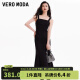 VEROMODA连衣裙2024早春新款优雅时尚方领鱼尾裙设计感纯色约会玫瑰 S59黑色 170/88A/L