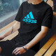 阿迪达斯 （adidas）短袖男春夏跑步休闲运动服圆领健身速干T恤 黑蓝JUDO L 
