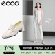 爱步（ECCO）女鞋 单鞋女 方头高跟鞋小皮鞋 型塑290513 石灰色29051301378 37（尺码偏小，建议拍大一码）