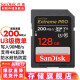 SanDisk闪迪 单反相机SD卡 U3内存卡  4K至尊超极速存储摄像微单 128G（SDXC读取200M/s写入90M/s）