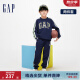 Gap男女童春季2024新款LOGO撞色边饰运动两件套儿童装套装890294 海军蓝 160cm(XL)亚洲尺码