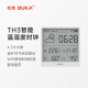 杜克温湿度计室内时钟wifi智联家用数显电子可贴可立TH3 白色