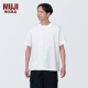 无印良品（MUJI）男式 天竺编织 圆领短袖T恤 男士打底衫男款夏季新品 AB1MIA4S 白色 XXL (185/112A)