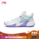 李宁（LI-NING）篮球鞋男轻速1.0支撑稳定比赛鞋ABAS041 标准白/荧光粉绿-1 43