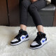 耐克（NIKE） Air Jordan 1 AJ1中帮 黑白蓝 运动鞋 板鞋 女鞋 554725-084 36