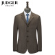 庄吉（Judger）宽松羊毛男士套装西服上衣商务正装条纹上班西装中年外套 棕色条纹 086A配套西裤