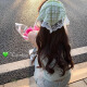 Shiftend三角头巾女2024拍照包头防晒夏季法式海边田园风蕾丝格子复古发带 绿格子头巾