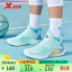特步（XTEP）篮球鞋男鞋减震耐磨球鞋877219120023宁静蓝/兰紫色43码
