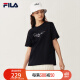 FILA 斐乐官方女士短袖T恤夏季休闲运动内搭t恤运动上衣潮 正黑色-BK 175/92A/XL