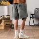 吉普（JEEP）牛仔短裤男夏季直筒宽松休闲五分裤子男士薄款中裤 复古蓝 3XL 