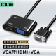 北山雀 VGA转HDMI+VGA转换器带音频 一进二出视频扩展同屏器一分二分屏器 台式电脑连接电视投影仪BSQ-30