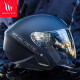 MT HELMETS西班牙摩托车头盔半盔夏天双镜片安全帽男女电动车3C认证4分之3盔 磨砂黑 XXXL码