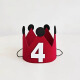 孩派（HihgParty）红色皇冠生日帽毛毡帽儿童男女孩周岁派对氛围拍照道具装饰品 红色皇冠帽数字4