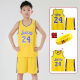 儿童篮球服套装24号23男女童学生幼儿园运动训练服背心 科比黄色24号套装（送手环） 儿童M码（身高130-140cm）