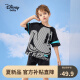 迪士尼（Disney）童装女童可爱荷叶边短袖套装2023新款夏装宝宝时尚两件套 碳黑-男 130