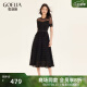 歌莉娅预售| 夏季新品  压褶短袖蛋糕裙  194K4BBI0 B00黑色（预计5月6日发货） F（预计5月6日发货）