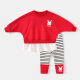 赢一贝女童运动套装儿童春秋婴儿蝙蝠衫中小童洋气幼儿新款宝宝两件套 红色 110