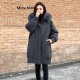 Mirza Mirror白鸭绒羽绒服外套女2020冬季新款韩版中长款加厚宽松收腰显瘦大衣 深灰 2XL （151-170斤）