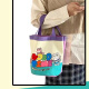 美克杰可爱卡通老虎水桶包印花圆筒手提帆布包学生白领上班族便当零食袋 紫色【兔子乐队】