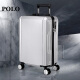 POLO 拉杆箱男女通用登机箱万向轮行李箱大容量出差旅行箱Polo080551 银色20英寸