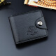 书果儿（SHU GUO ER）()男士钱包短款欧美磁扣多功能钱夹皮夹 黑色