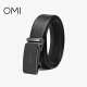 欧米（OMI）头层牛皮时尚休闲中年青年商务男士自动扣腰带皮带 商场同款 黑色