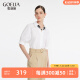 歌莉娅 新品  法式宽松工装通勤宽松造型感衬衫（配送丝巾）  1C3C3D050 03W本白（预计6月3日发货） XS（预计6月3日发货）