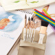 樱花（SAKURA）VISUAL系列短杆水彩画笔套装 便携式美术生专用水粉笔颜料工具 灰鼠毛马毛平头板刷底纹笔刷子
