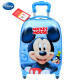 迪士尼Disney儿童可坐拉杆箱爱莎公主行李箱万向轮旅行男女童轻便登机箱 SM80511米奇蓝色16英寸