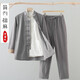 好布衣（HAOBUYI）中国风唐装男装国潮三件套中老年中山装汉服古风中式精纺棉麻茶服 灰色套装 XL
